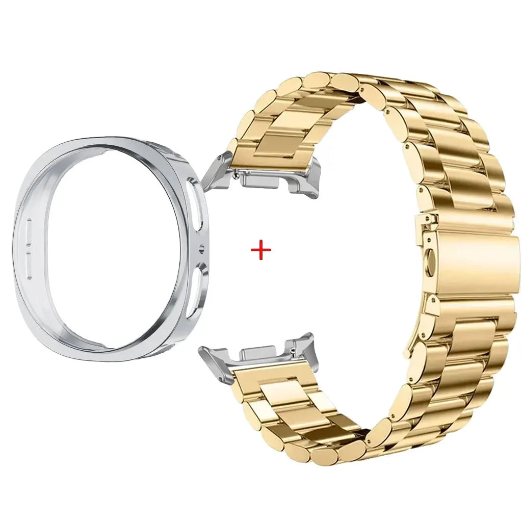 Stainless Steel Watch Band + Case for Samsung Galaxy Watch 8 40mm 44mm, Full Cover Metal Strap