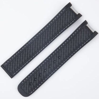 Bracelet en caoutchouc et Silicone, 19mm 20mm, pour Omega Seamaster 300 AT150 Aqua Terra, Bracelet de montre en acier inoxydable, boucle pliable