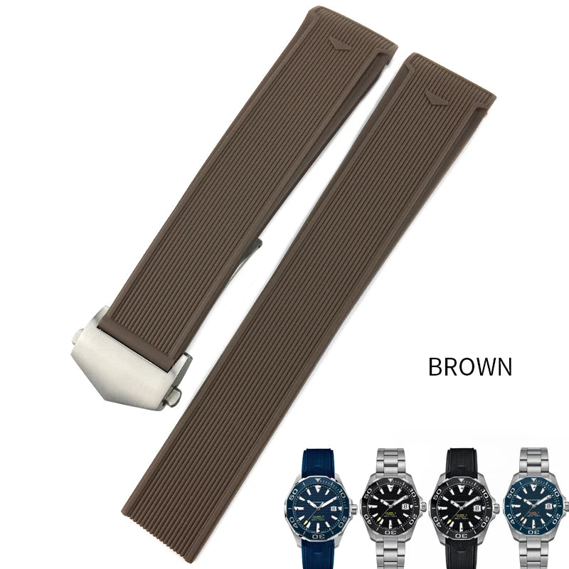 Bracelet de montre en caoutchouc et Silicone, 20mm 22mm, adapté à Tag Heuer CARRERA AQUARACER 300 500 WAY201A WAY211C, accessoires de montre de plongée