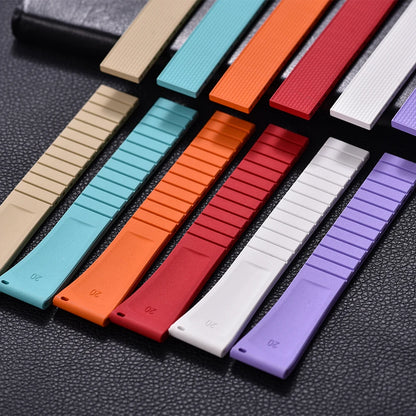 Cinturini per orologi in gomma Delugs CTS Fkm da 20 mm con fibbia a farfalla, 4 colori, texture unica, cinturino per orologi a sgancio rapido per orologi di marca