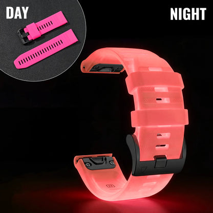 Cinturino per orologio in silicone luminoso Quick Fit 22 26 mm per Garmin Fenix 6 6X 7 7X 5 5X Plus Epix Pro Enduro 3 Forerunner 970 965 Fenix8
