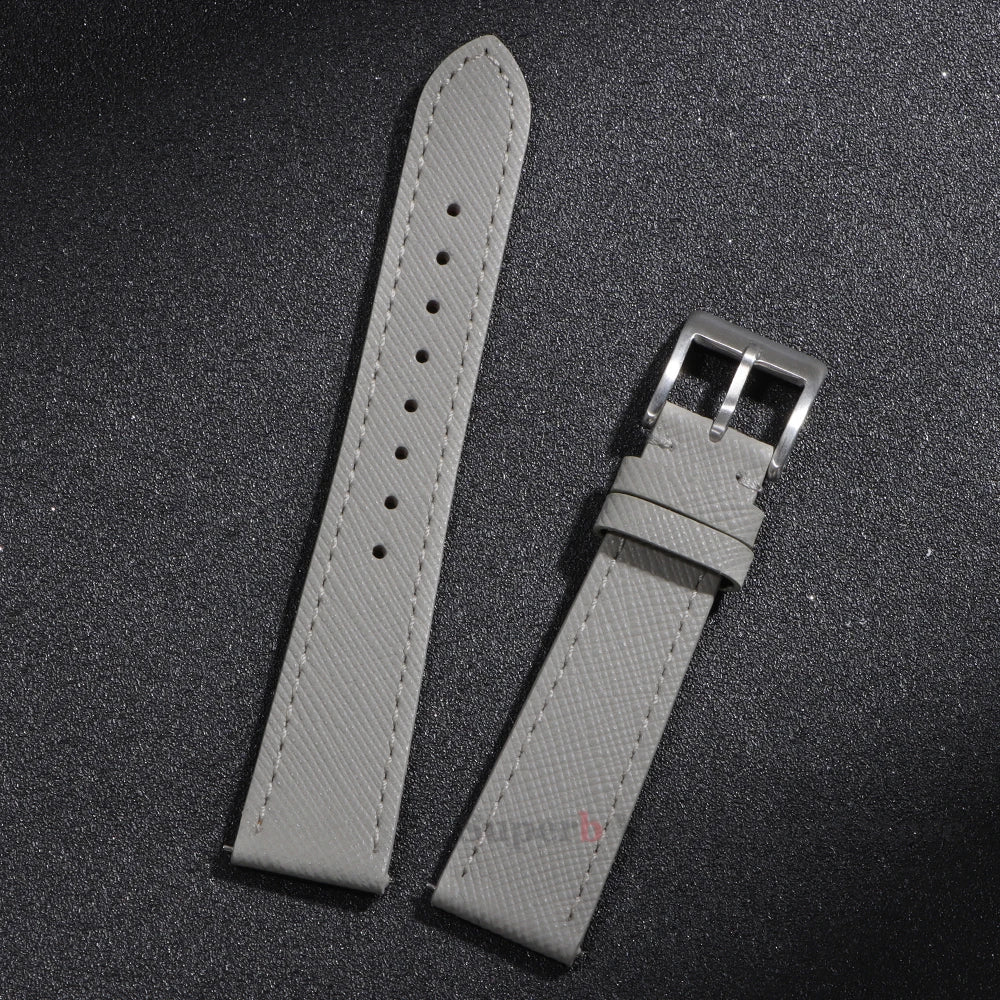 18mm 20mm 22mm bracelet de montre en cuir cousu Vintage qualité supérieure bracelets de montre en cuir Saffiano à dégagement rapide pour hommes femmes
