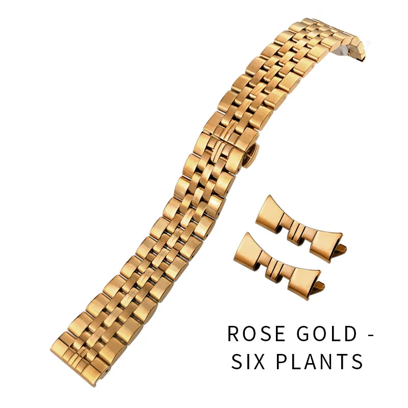 20mm, 21mm, 22mm, 23mm, 24mm Solid Stainless Steel Curved End Watch Bands with Installation Tools