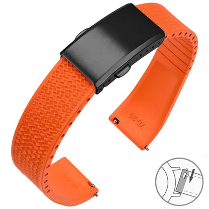 Bracelet montre Racing / Aviateur en caoutchouc Premium - Rapide, Boucle Déployante - A Découper