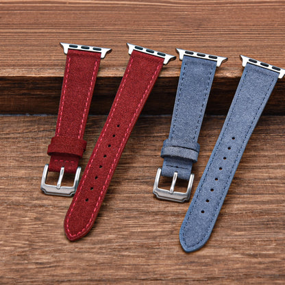 Cinturino per orologio in pelle scamosciata marrone 38mm 40mm 41mm per iWatch 8 7 6 5 SE, cinturino di ricambio 42mm 44mm 45mm per Apple Watch da donna e uomo