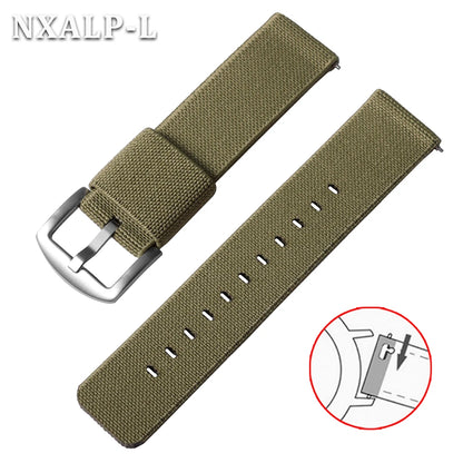 18mm 20mm 22mm 24mm Nylon Elastic Watch Strap Army Woven For Seiko Bracelet Military Sport Watch Band For Men Quick Release