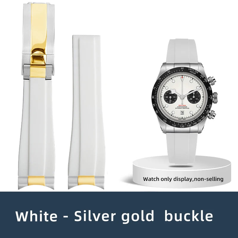Lien d'extrémité incurvée 20/21/22mm adapté au bracelet TUDOR M79360 M79363, accessoires de bracelet de montre en caoutchouc avec connexion en acier inoxydable
