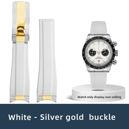 Lien d'extrémité incurvée 20/21/22mm adapté au bracelet TUDOR M79360 M79363, accessoires de bracelet de montre en caoutchouc avec connexion en acier inoxydable
