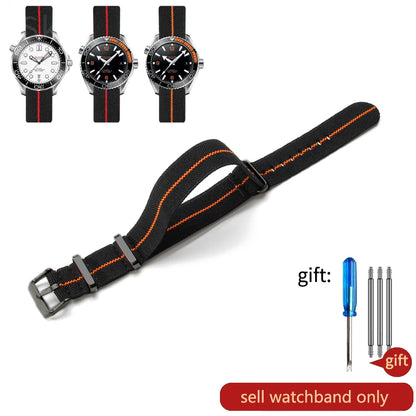Retro Parachute Nylon Watch Strap for Rolex Tudor Biwan Omega Heuer IWC Men High-Density Knit 18 20 22mm Replacement Accessories
