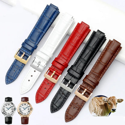 Bracelet de montre en cuir véritable pour ceinture à bouche convexe, 14x8mm, 16x8mm, 18x11mm, 20mm, accessoires de montre