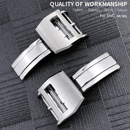 Thick folding clasp for Schaffhausen watches, stainless steel, large IWC Pilot clasp, watch accessories, 18mm