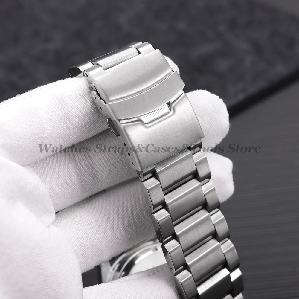 Solid 316L stainless steel watch bracelet, 18mm 20mm 22mm 24mm, for Seiko, Rolex, and Omega, luxury folding clasp bracelets
