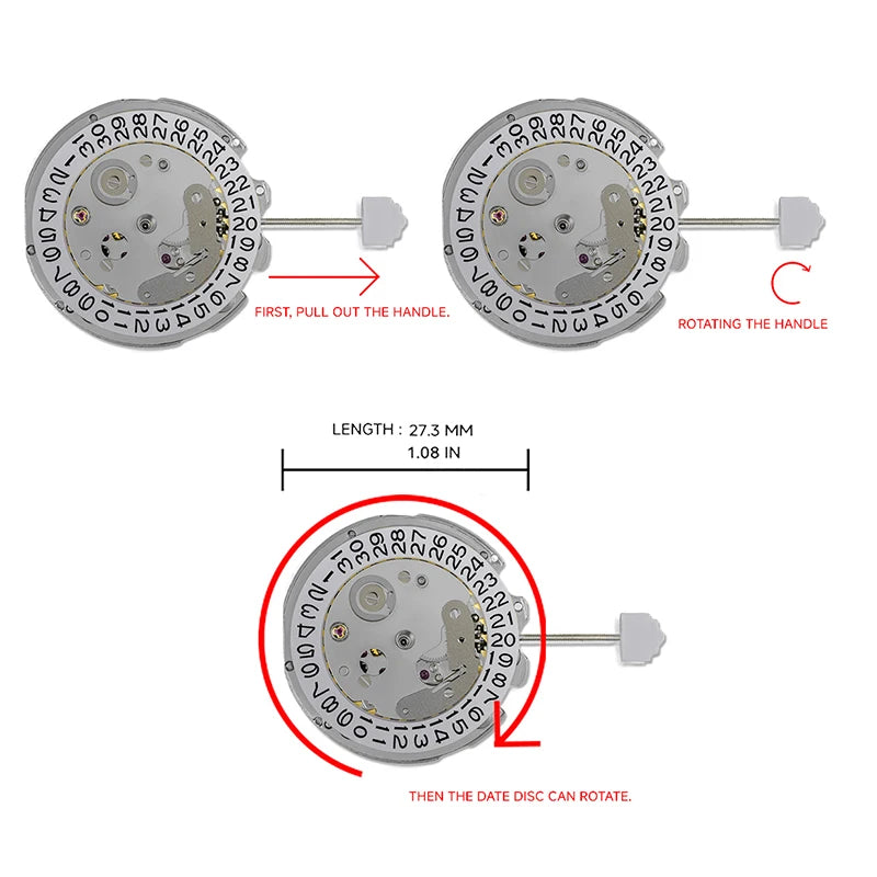NH35 replacement movement from China, Japanese NH35 movements, date at 3 o'clock, high-precision NH35A automatic mechanical movement