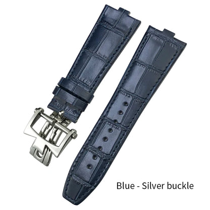 Bracelet de montre en cuir à démontage rapide 24x7mm pour Vacheron Constantin Overseas 4300V 4500V 5500V, bracelet de montre étanche noir et marron