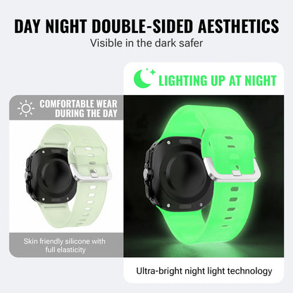 Solid Color Luminous Silicone Watch Strap, Compatible with Samsung Galaxy Watch Ultra 47mm, Unisex Replacement Band