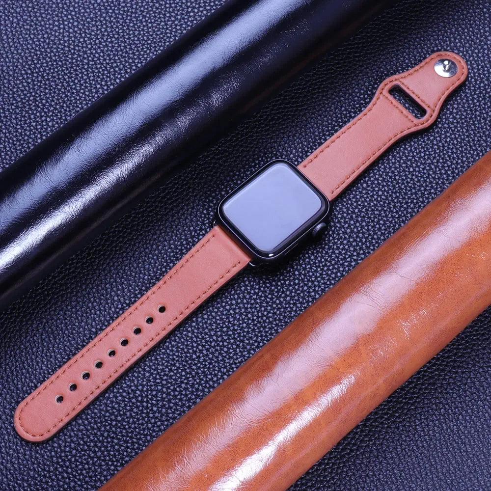 Cinturino in pelle per Apple Watch, Ultra 3, 49mm, 46mm/42mm, 41mm/45mm, 44mm, 40mm, iWatch serie 11 10 9 8 7 4 5 6 se