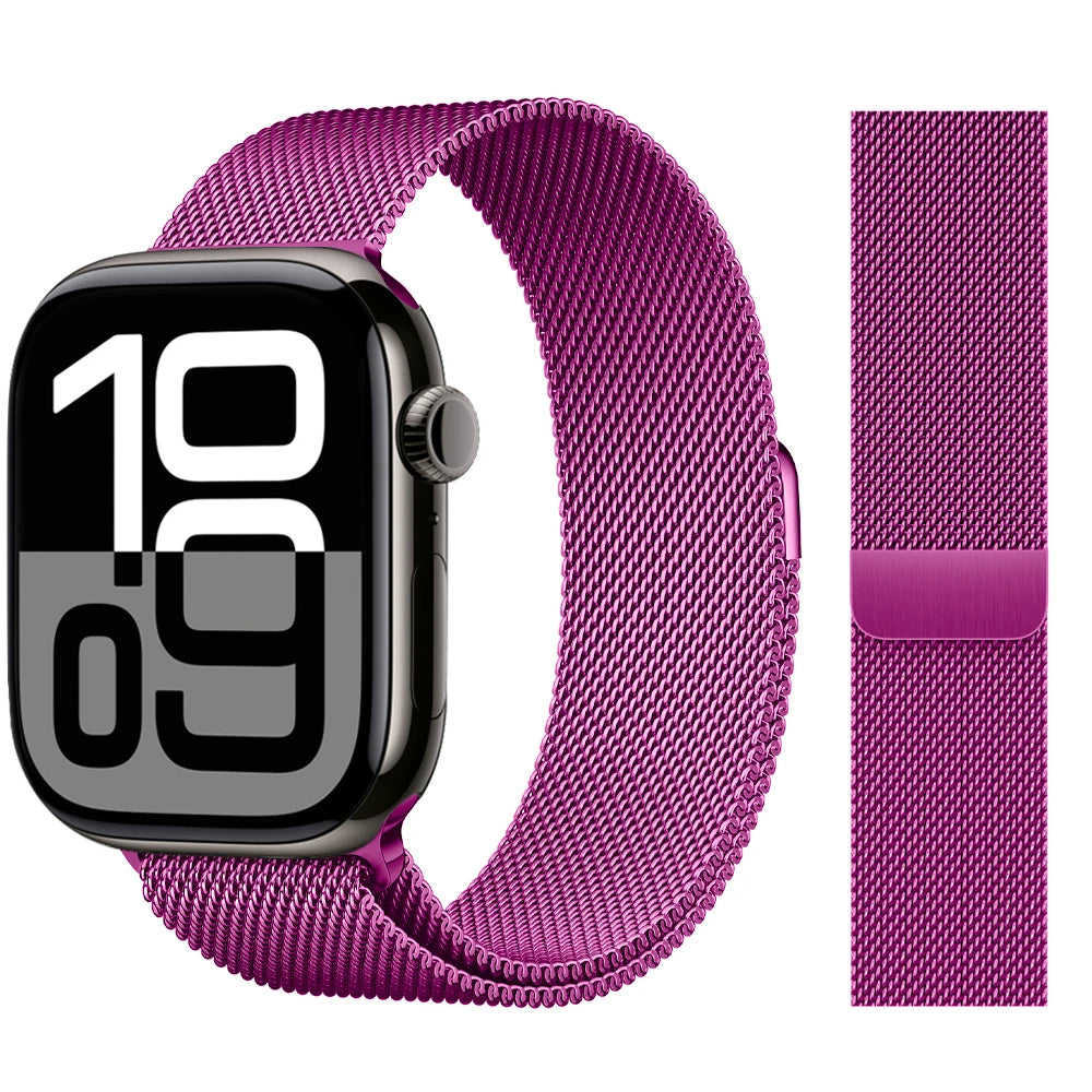 Apple Watch 米兰尼斯表带，46mm 44mm 45mm 40mm 42mm 41mm，适配 iWatch 系列 11 10 9 8 SE 7 6 Ultra 3 2