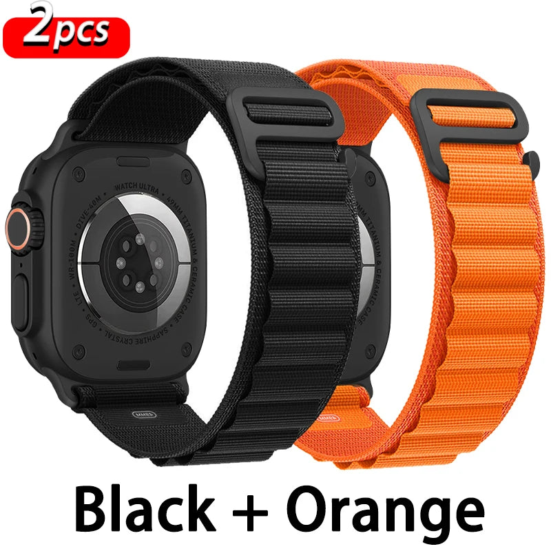 Bracelet à boucle alpine pour Apple watch Ultra 3 2 bandes 49mm 45mm 44mm 40mm 41mm 46mm 42mm Bracelet iWatch série 11 10 SE 9 8 7 6 5 4