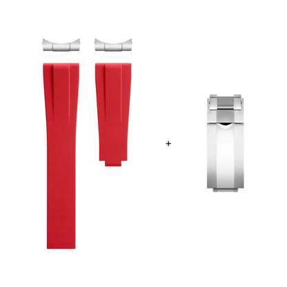 FKM fluoroelastomer watch strap, cut to size, 20/21/22mm, for Rolex Submariner GMT DAYTONA YachtMaster Datejust Sea-Dweller Series