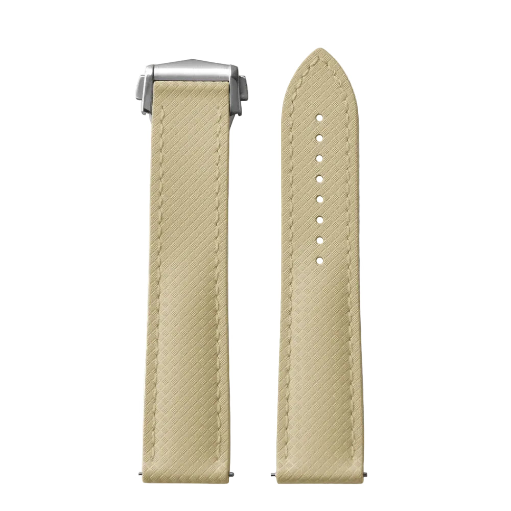 OZE Bracelet montre en Caoutchouc fluorocarbone - Surpiqures / Motif Racing - Déployante - Universel