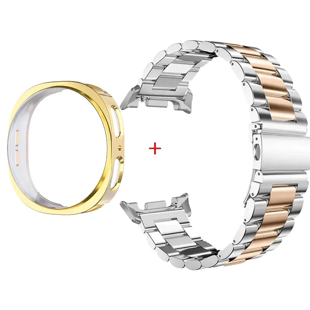 Stainless Steel Watch Band + Case for Samsung Galaxy Watch 8 40mm 44mm, Full Cover Metal Strap