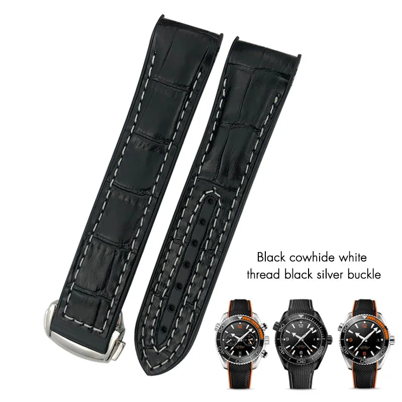 Cinturino per orologio in gomma silicone e nylon, 19mm 20mm 21mm 22mm, adatto per Longines HUAWEI GT2 Samsung MIDO Seiko SKX, cinturino per orologio sportivo