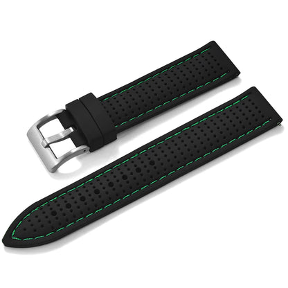 Bracelet de montre sport en silicone à dégagement rapide - Bracelet en caoutchouc souple respirant et imperméable, ajustement universel 18 mm 20 mm 22 mm pour hommes et femmes