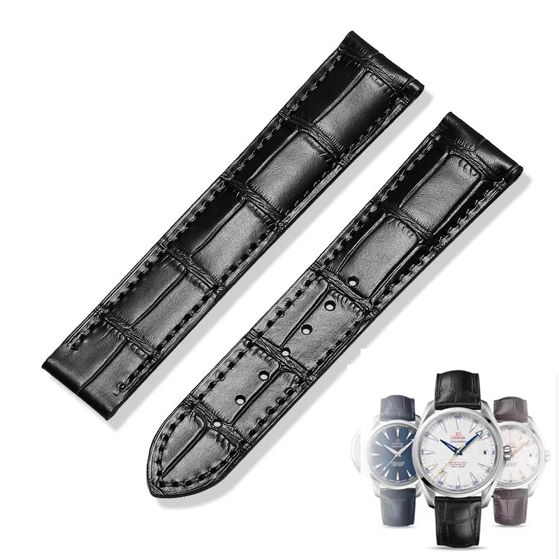 Cinturino per orologio in pelle da uomo compatibile con Omega 18/19/20/21 mm, cinturino di ricambio stile vintage racing per cronografo Moonwatch