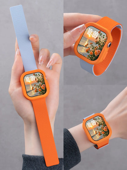Magnetic Bracelet + Full Protection Case for Apple Watch Series 11 10 9 8 Ultra 2 SE3, Strap for Apple Watch 49 46 44 45 42 38 40mm
