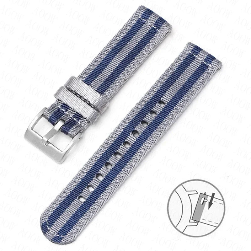 Bracelet en Nylon souple pour hommes et femmes, 18mm, 20mm, 22mm, 24mm, pour Omega Seamaster 007, toile à dégagement rapide, remplacement du bracelet de montre pour Seiko Casio