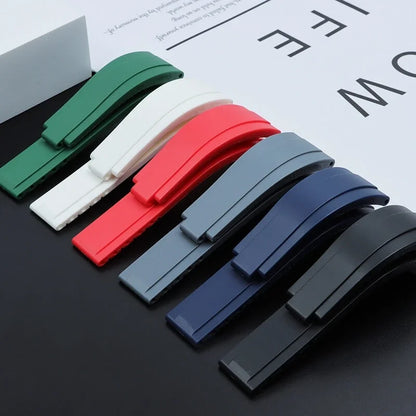 Cinturino in silicone TPU da 20mm per orologio Rolex Submariner, per GMT Daytona Oysterflex, fibbia di ricambio in metallo, 20MM