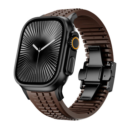 Bracelet de sport en Silicone pour Apple Watch Ultra 3/2, 49mm 46mm 45mm 44mm, Bracelet en métal de luxe pour iWatch série 11 10 9 8 7 Se