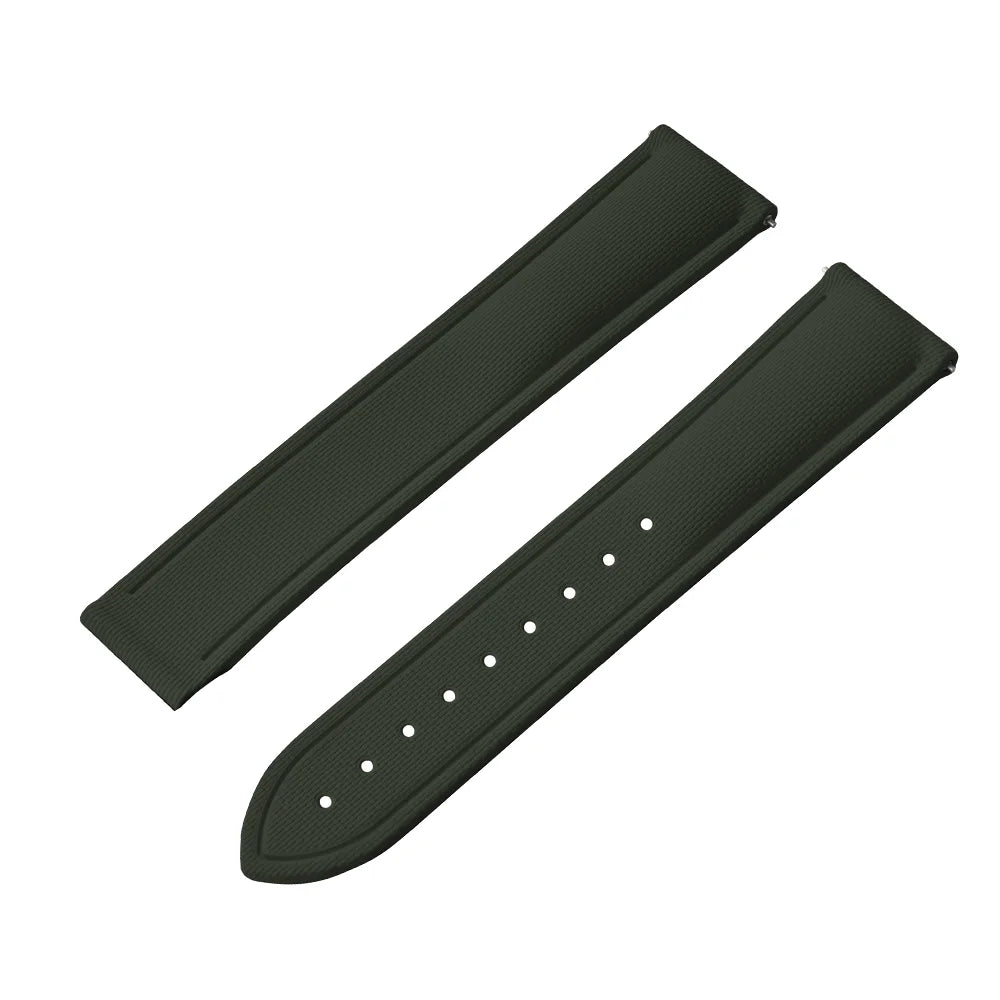 Bracelet de montre déployant de sport à motif tissé de haute qualité, 20mm 21mm 22mm, bracelet de montre en caoutchouc FKM