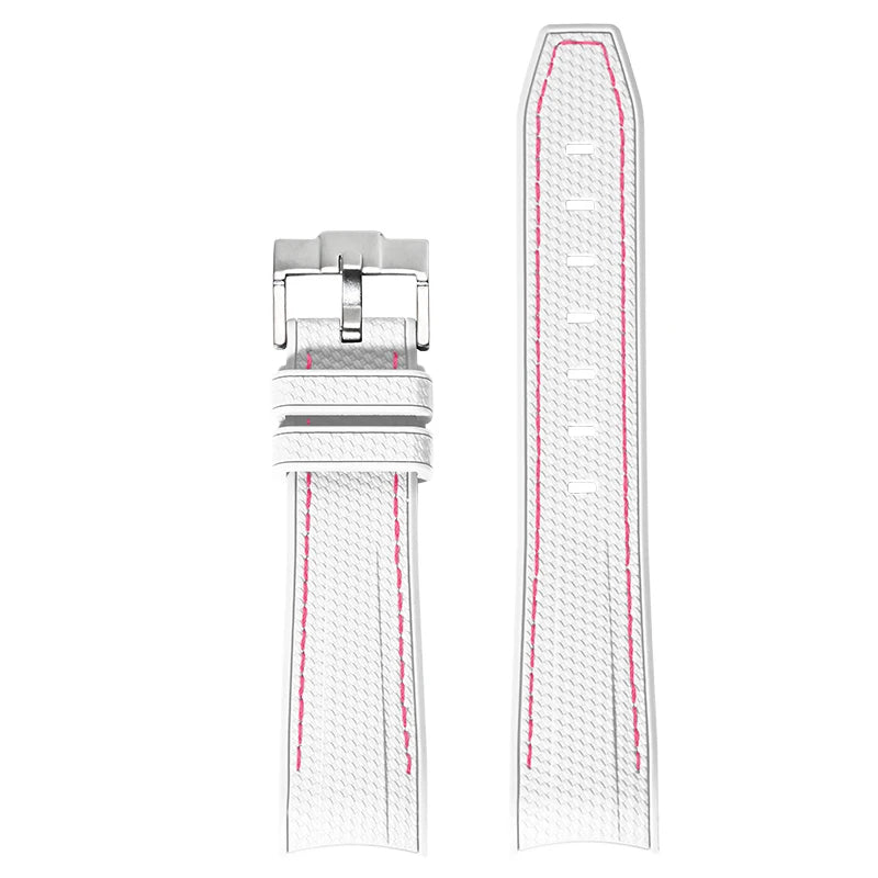 Bracelet de montre en caoutchouc et Silicone, 20mm, pour Omega X Swatch Joint MoonSwatch, pour Seamaster 300, pour hommes et femmes, extrémité incurvée