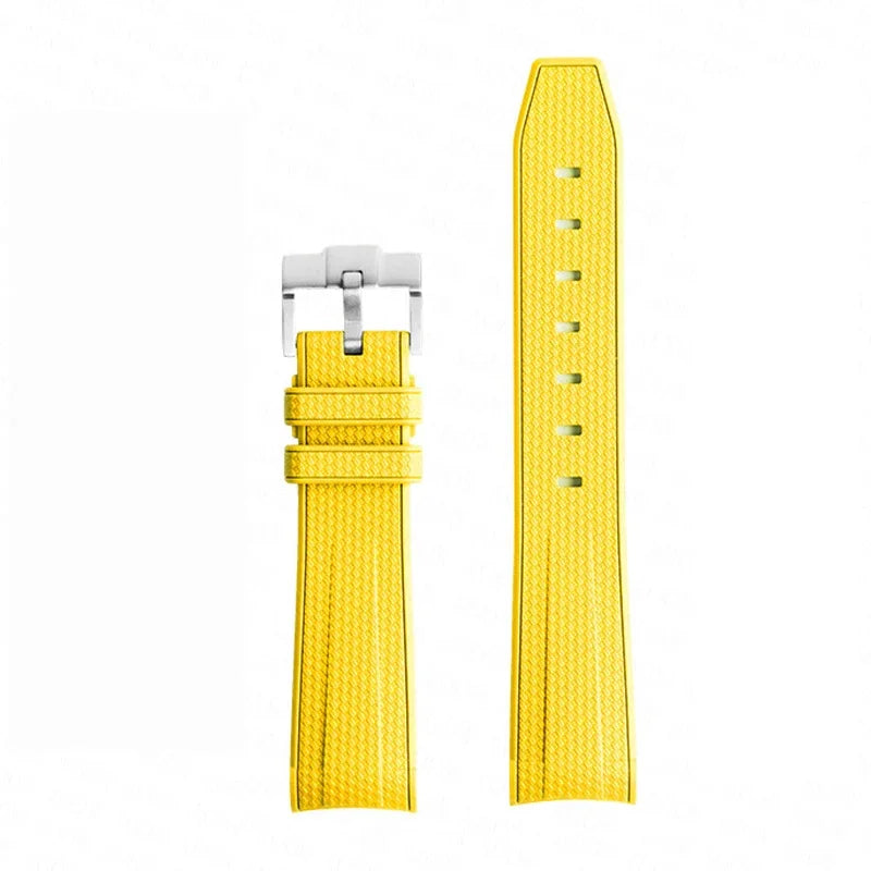 Bracelet de montre en caoutchouc et Silicone, 20mm, pour Omega X Swatch Joint MoonSwatch, pour Seamaster 300, pour hommes et femmes, extrémité incurvée