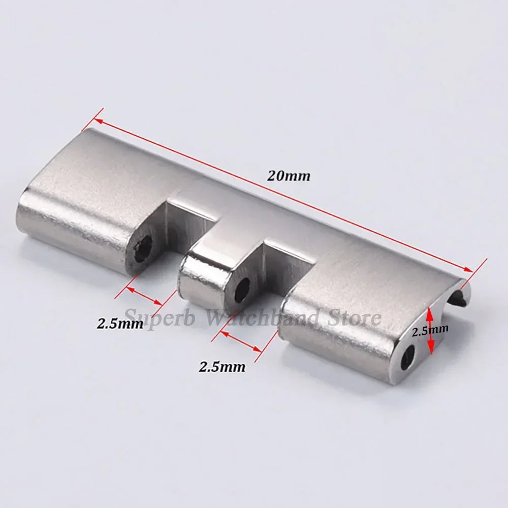 Bracelet de montre en acier inoxydable, 20mm 22mm, lien d'extrémité droite et incurvée pour connecteur Seiko SKX007 pour adaptateur Jubilee Oyster, 2 pièces