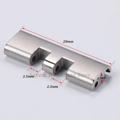Bracelet de montre en acier inoxydable, 20mm 22mm, lien d'extrémité droite et incurvée pour connecteur Seiko SKX007 pour adaptateur Jubilee Oyster, 2 pièces