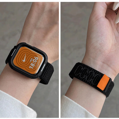 Coque en silicone + bracelet pour Apple Watch Series 11 10 9 8 7 45mm 41 Band SE 6 5 4 44 40mm, bracelet en nylon correa pour iWatch Ultra 49mm