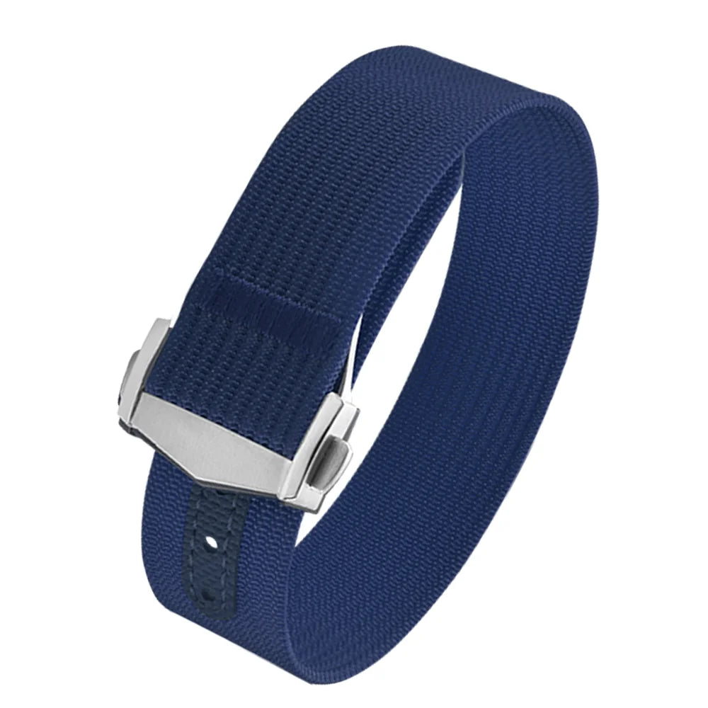 Canvas and Nylon Watch Strap, 18-20-22mm, for Omega X Swatch MoonSwatch for Seiko Men Women Sport, Waterproof, Folding Buckle