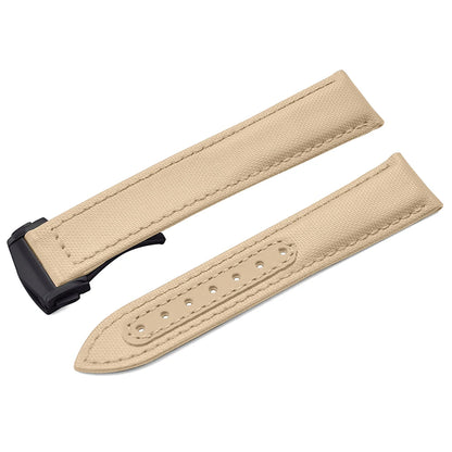 Bracelet de montre en Nylon en tissu voile, 20mm 22mm, en cuir, pour Omega Seamaster Swatch, boucle pliante, Bracelet universel
