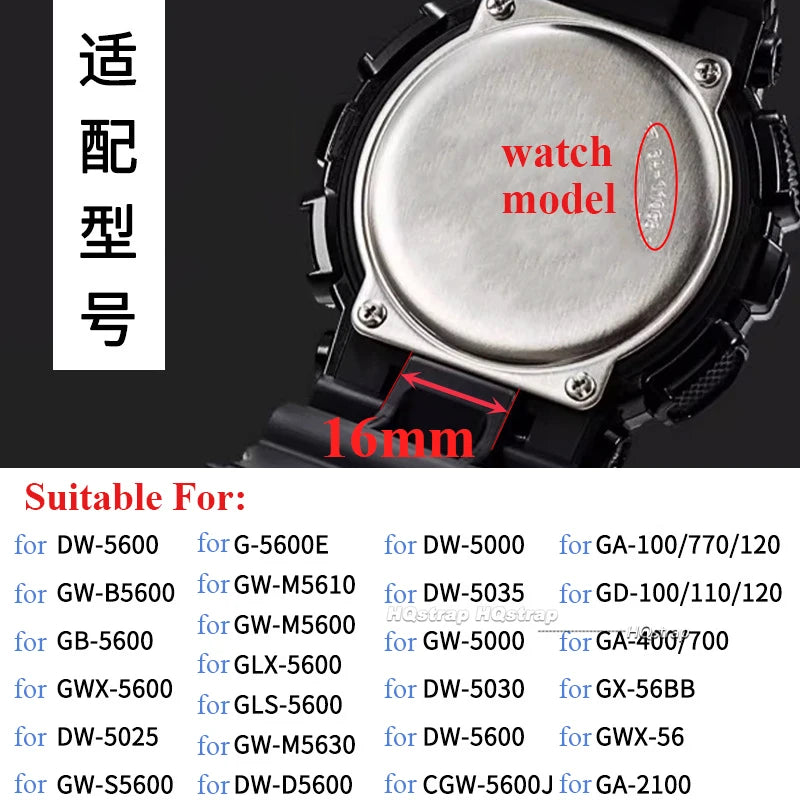 Adattatore per cinturino dell'orologio da 16 mm per Casio GA-110/100/120 GD-100/110/120 DW-5600 GW-M5610, accessori connettore modificati per orologio GA-2100