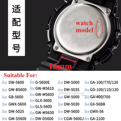 Adattatore per cinturino dell'orologio da 16 mm per Casio GA-110/100/120 GD-100/110/120 DW-5600 GW-M5610, accessori connettore modificati per orologio GA-2100