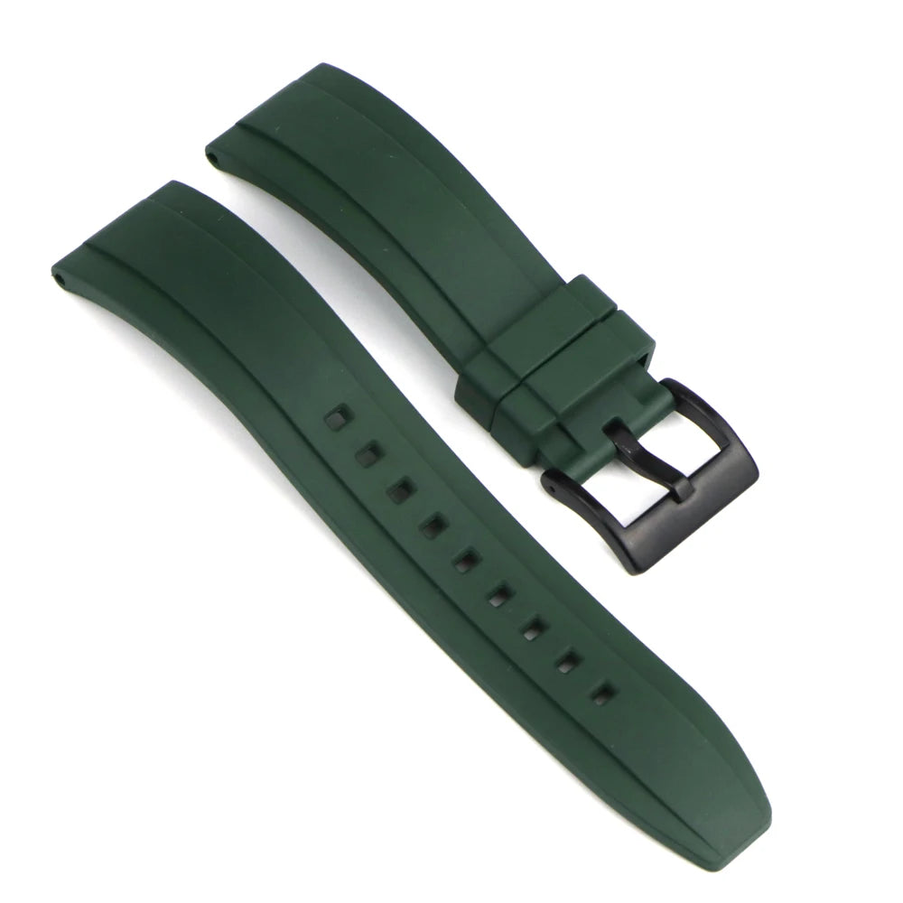 Cinturino per orologio in gomma fluorurata FKM con sgancio rapido, impermeabile, antipolvere, da esterno, cinturino da immersione, 20 mm, 22 mm, 24 mm