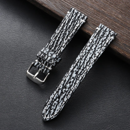 Bracelet en cuir véritable fait à la main pour hommes, pour Seiko, motif peau de serpent et de requin gaufré, bracelet de montre vintage en cuir de vache noir, 18mm, 20mm, 22mm