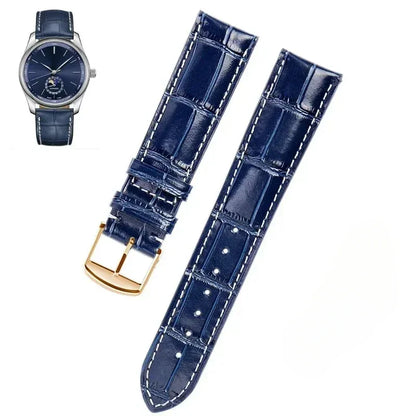 Per il bracciale artigianale Longines con luna e magnifico motivo coccodrillo blu, cinturino da uomo Comcas 20 mm. È adatto