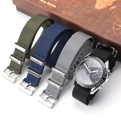Cinturino per orologio in nylon intrecciato in tessuto resistente ad alta densità di alta qualità 20 mm 22 mm, cinturino per orologio sportivo in nylon morbido e spesso, accessori