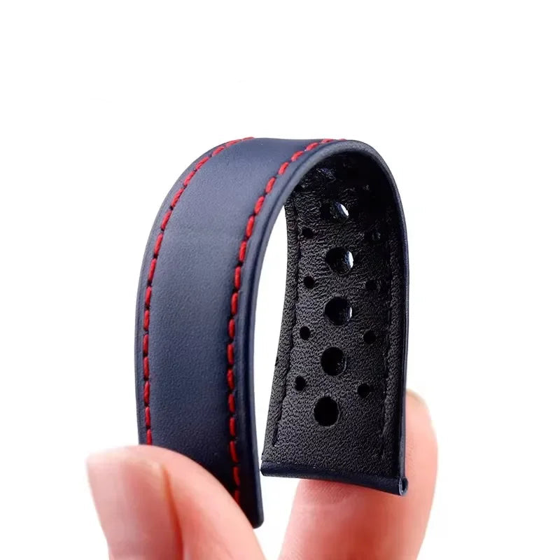 Bracelet montre 22mm Rallye en cuir véritable - Boucle Déployante Universel