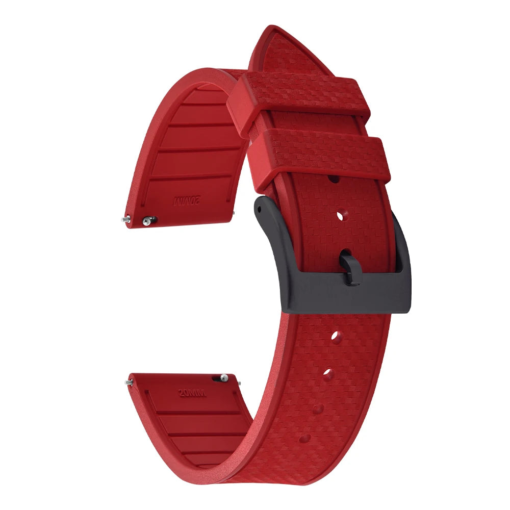 20MM 22MM supprime des bracelets de montre en caoutchouc fluoroélastomère/FKM mosaïque pour hommes femmes-bracelet de Sport étanche de remplacement à dégagement rapide