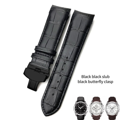 Bracelet de montre en cuir véritable à extrémité incurvée, 22mm 23mm 24mm, pour ceinture de montre Tissot 1853 COUTURIER T 035407 A T 035627 Outils de sangle pour hommes