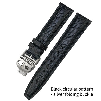 Cinturino per orologio americano in vera pelle di coccodrillo, 20mm 21mm 22mm, per orologi da pilota IWC Mark XVIII Portofino